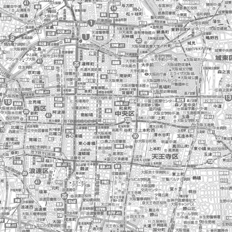 C大阪24区全図白図　1／50,000PDFタウンロード販売
