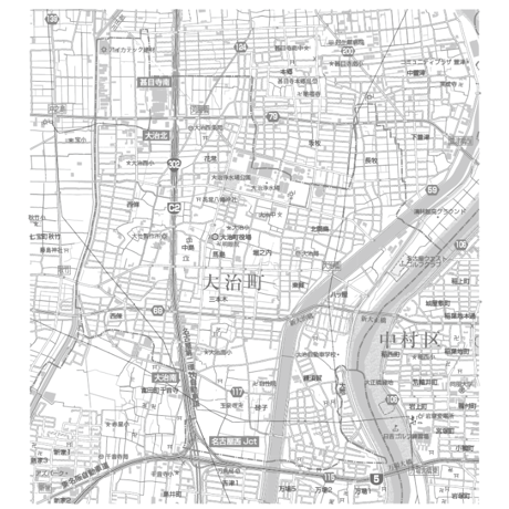 C大治町 白図1／25,000PDF地図タウンロード販売