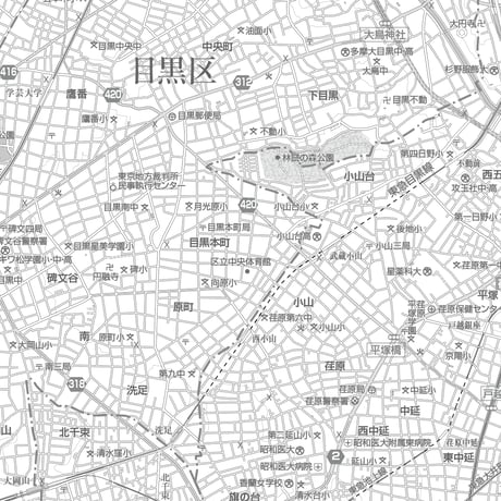 C東京目黒区1/25000白地図ダウンロード販売