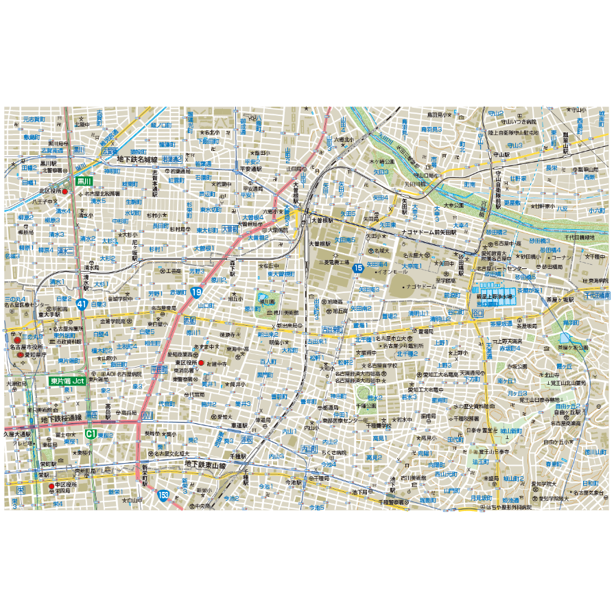 B名古屋市東区1/25000PDF地図タウンロード販売 | 地図素材