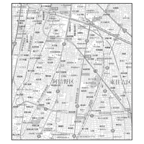 C大阪市生野区1／25,000白地図タウンロード販売