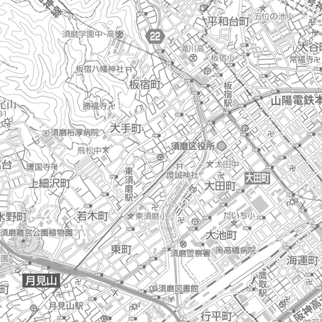 C神戸市須磨区1/25000白地図タウンロード販売