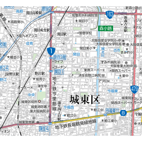 A大阪市城東区1／25,000地図タウンロード販売