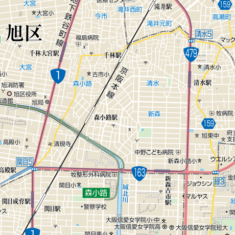 B大阪市旭区1／25,000地図タウンロード販売