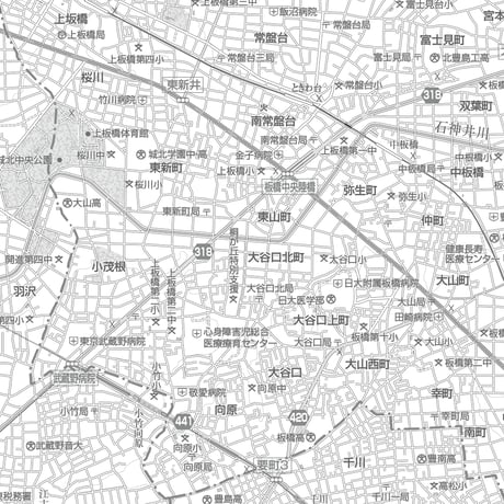 C東京板橋区1/25000白地図ダウンロード販売