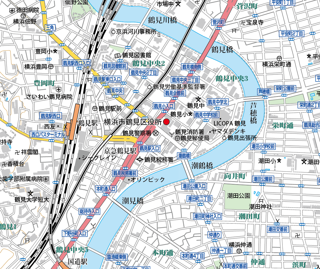 A横浜市鶴見区1/25000地図タウンロード販売 | 地図素材