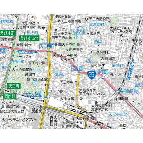 A大阪市天王寺区1／25,000地図タウンロード販売