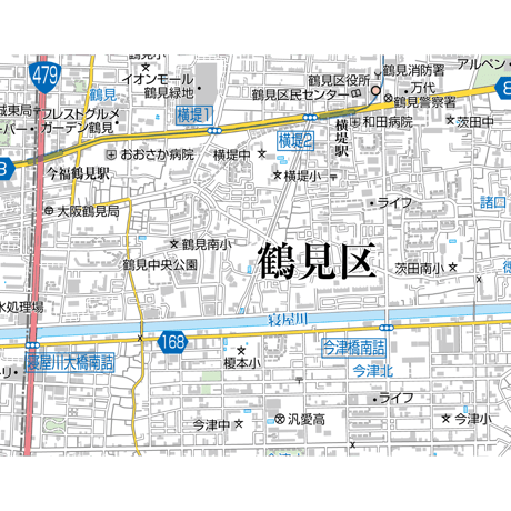A大阪市鶴見区1／25,000地図タウンロード販売