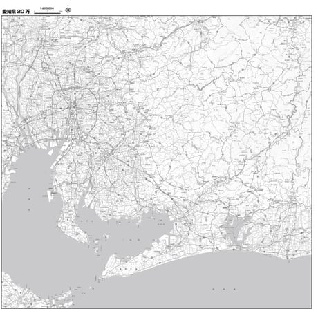 Cタイプ愛知県詳細白地図1/200000タウンロード販売