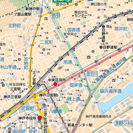 B神戸市中央区1/25000地図タウンロード販売
