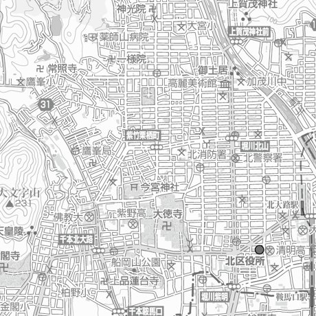 C京都市北区1／50,000白地図タウンロード販売
