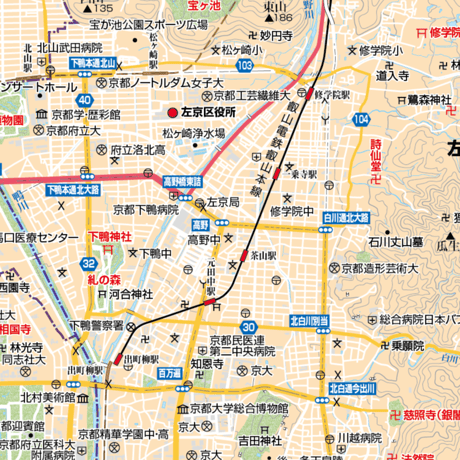B京都市左京区　1／50,000地図タウンロード販売