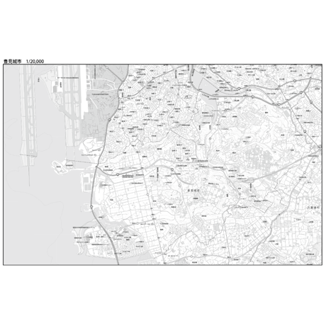 C豊見城市1/20000白地図ダウンロード販売
