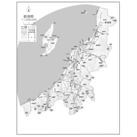 県別マップ　C県境カット新潟県白地図ダウンロード販売