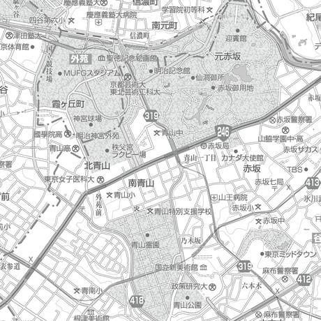 C東京都港区1/25000白地図ダウンロード販売