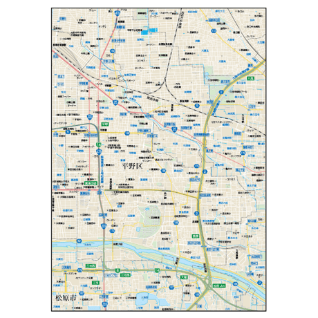B大阪市平野区1／25,000地図タウンロード販売