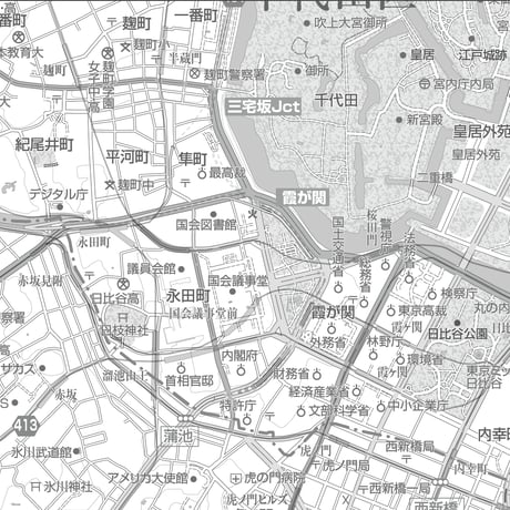 C東京都千代田区1/25000白地図ダウンロード販売