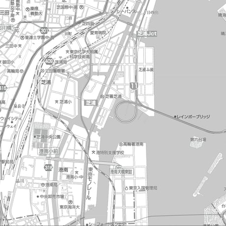 C東京都港区1/25000白地図ダウンロード販売
