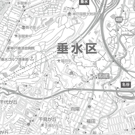 C神戸市垂水区白地図1/25000PDFタウンロード販売