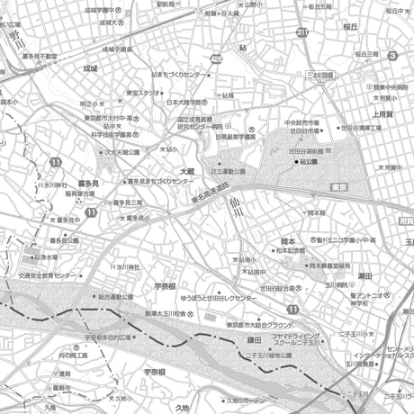 C東京都世田谷区1/25000白地図ダウンロード販売