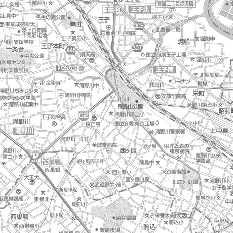 C東京北区1/25000白地図ダウンロード販売