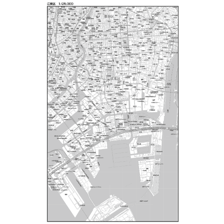 C東京都江東区1/25000白地図ダウンロード販売