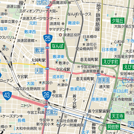 B大阪市浪速区1／25,000地図タウンロード販売