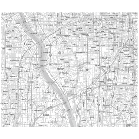 C京都区別南区白地図1／25,000PDFタウンロード販売