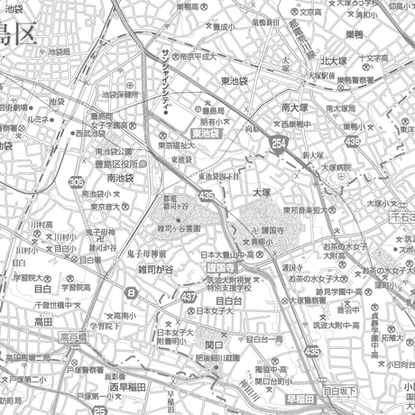C東京豊島区1/25000白地図ダウンロード販売