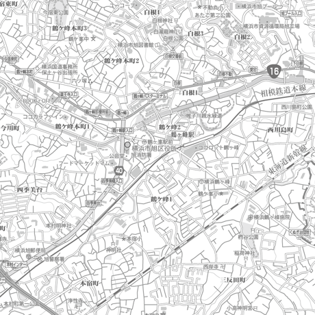 C横浜市旭区白地図1/25000タウンロード販売