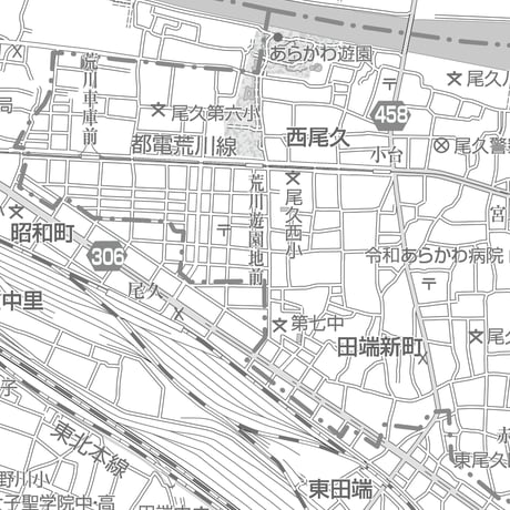 C東京都荒川区1/25000白地図ダウンロード販売