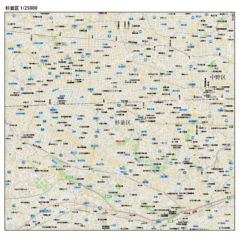 B東京都杉並区1/25000地図ダウンロード販売 | 地図素材 B東京都杉並区1/25000地図ダウンロード販売 | 地図素材