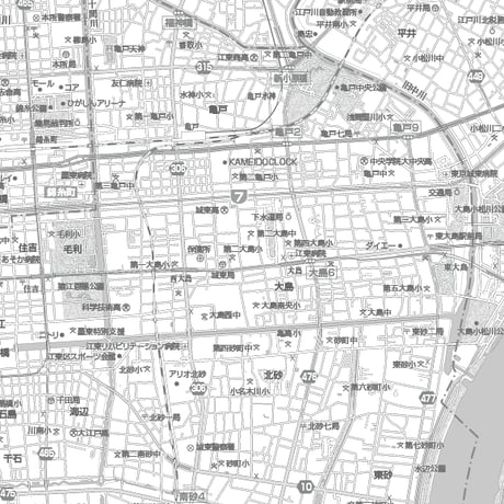 C東京都江東区1/25000白地図ダウンロード販売