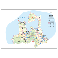 県別マップ　A県境カット青森県地図ダウンロード販売