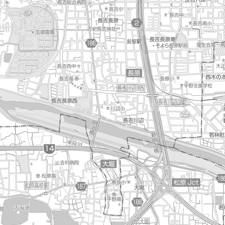 C大阪市平野区1／25,000白地図タウンロード販売
