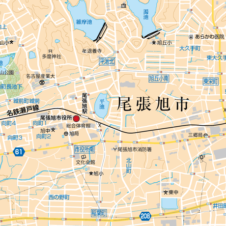 B尾張旭市1/25000地図タウンロード販売
