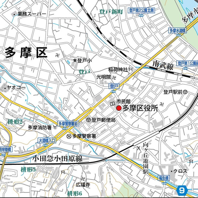 当時物 ニュークリスタル 横浜・川崎区分地図 希少 A川崎市多摩区1/25000地図ダウンロード販売 | 地図素材