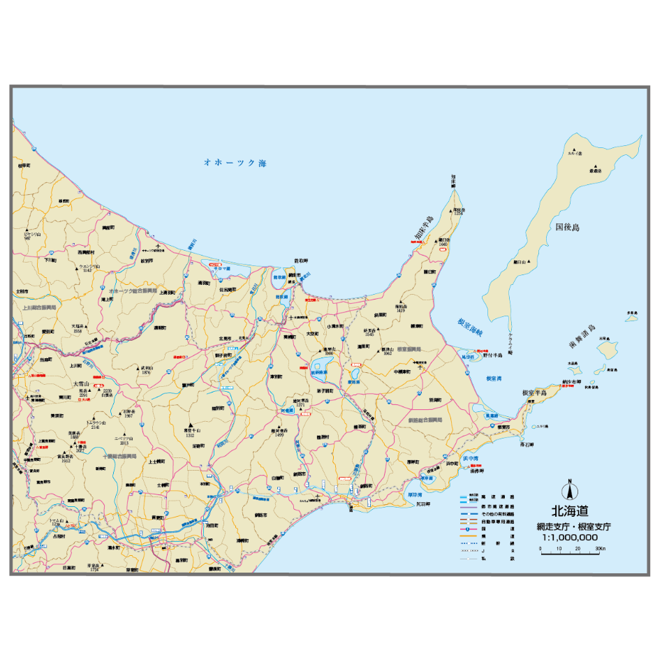 県別マップ B北海道網走ダウンロード販売 | 地図素材