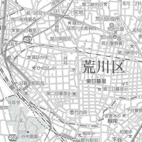 C東京都荒川区1/25000白地図ダウンロード販売