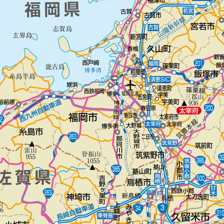 B地方別マップ　九州地方地図ダウンロード販売