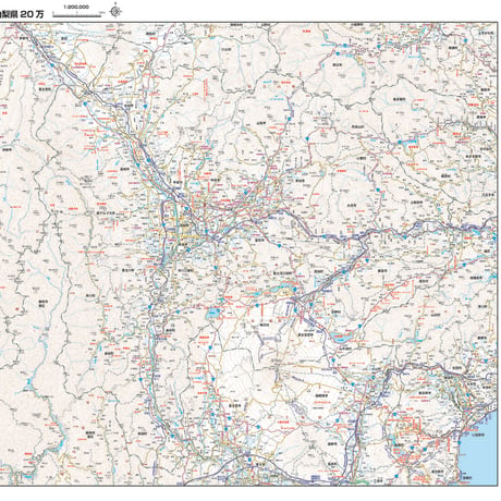 Aタイプ山梨県詳細地図1/200000タウンロード販売