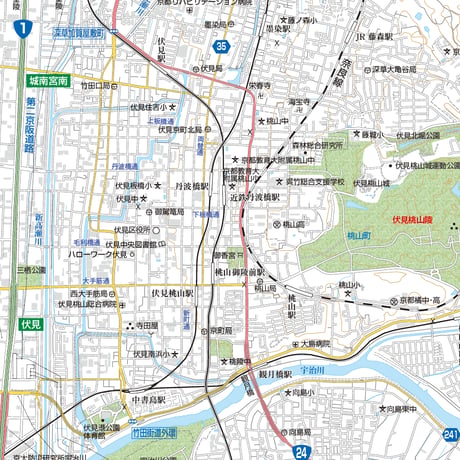 A京都区別伏見区1／25,000PDF地図タウンロード販売