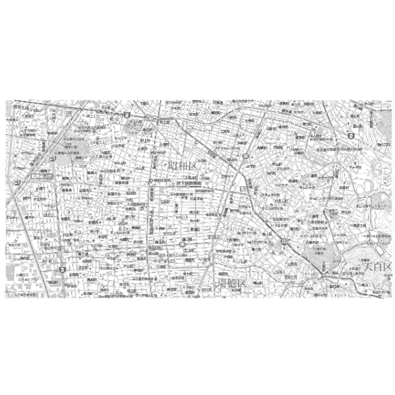 C名古屋市昭和区白図1/25000PDFタウンロード販売 | 地図素材