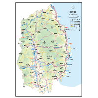 県別マップ　A県境カット岩手県地図ダウンロード販売