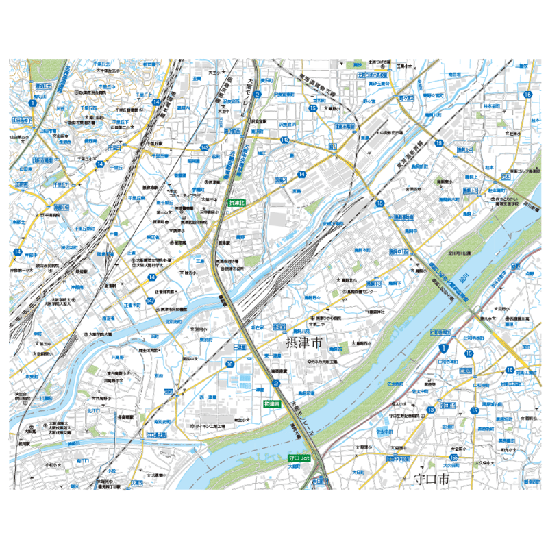 A 摂津市1／25,000 PDF地図タウンロード販売 | 地図素材