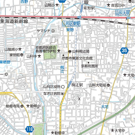 A京都区別山科区1／25,000PDF地図タウンロード販売