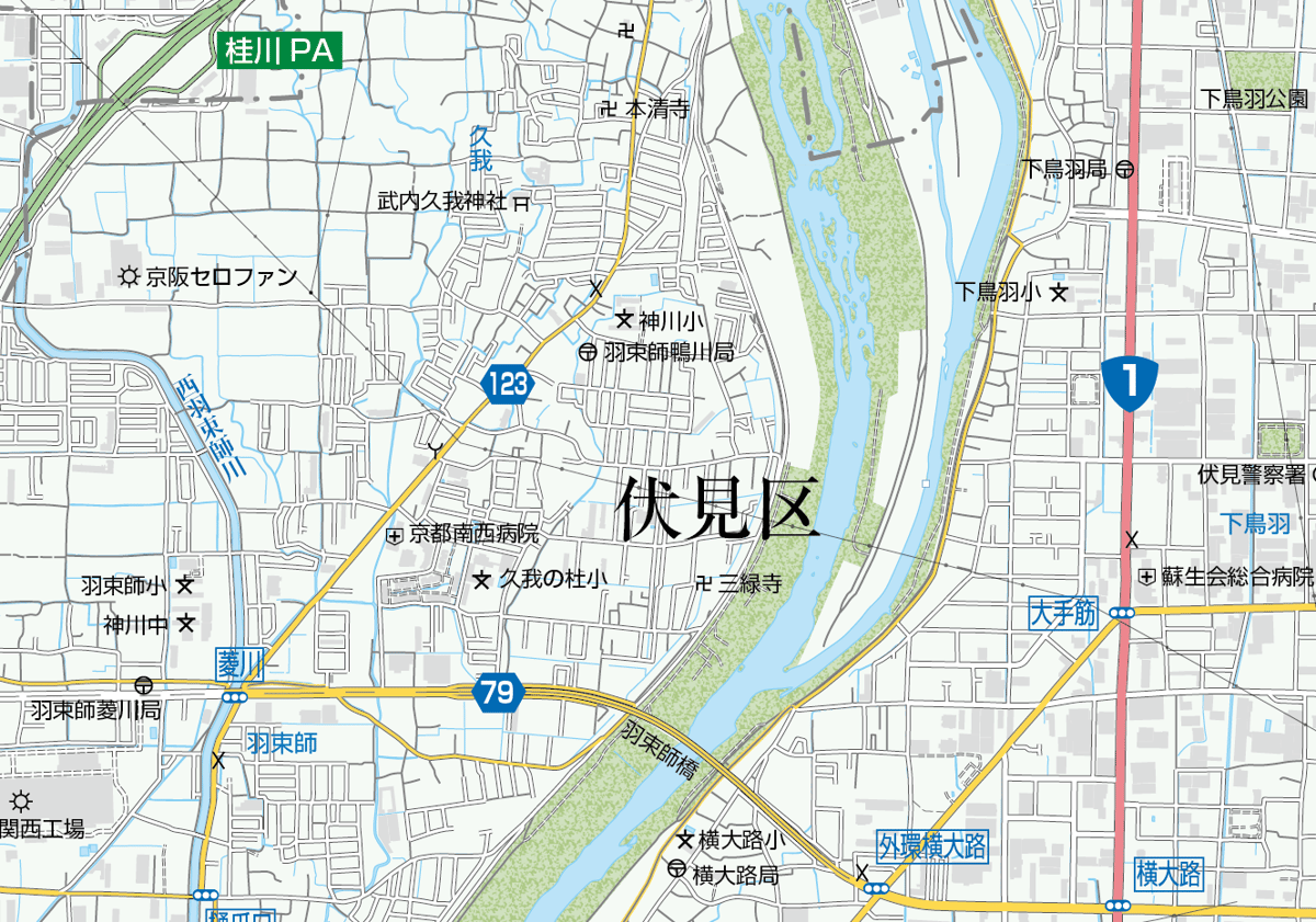 A京都区別 伏見区1/25000地図タウンロード販売 | 地図素材