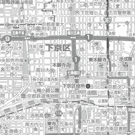 C京都市 下京区　1／50,000白地図タウンロード販売