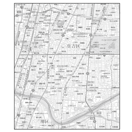 C大阪市住吉区1／25,000白地図タウンロード販売