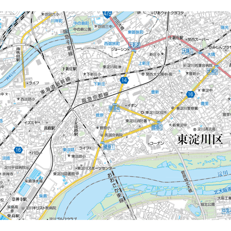 A大阪市東淀川区1／25,000地図タウンロード販売